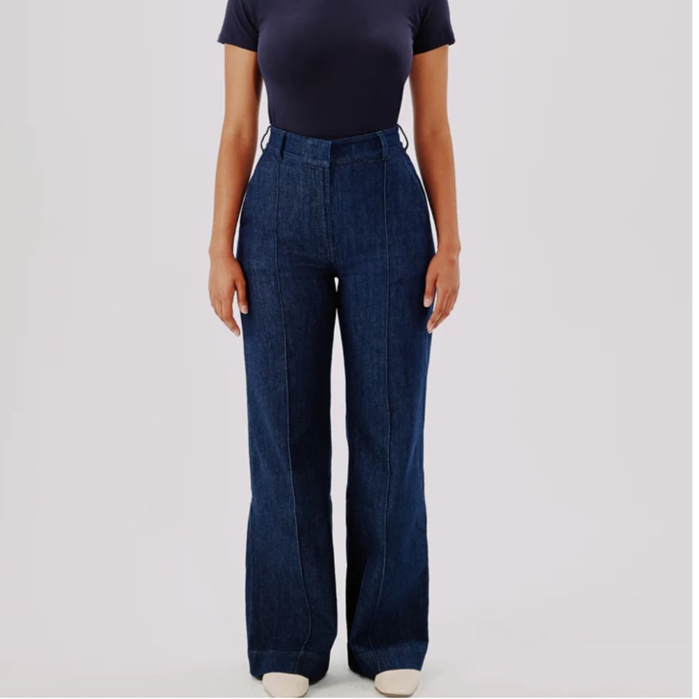Another Tomorrow - HIGH WAISTED DENIM TROUSER
